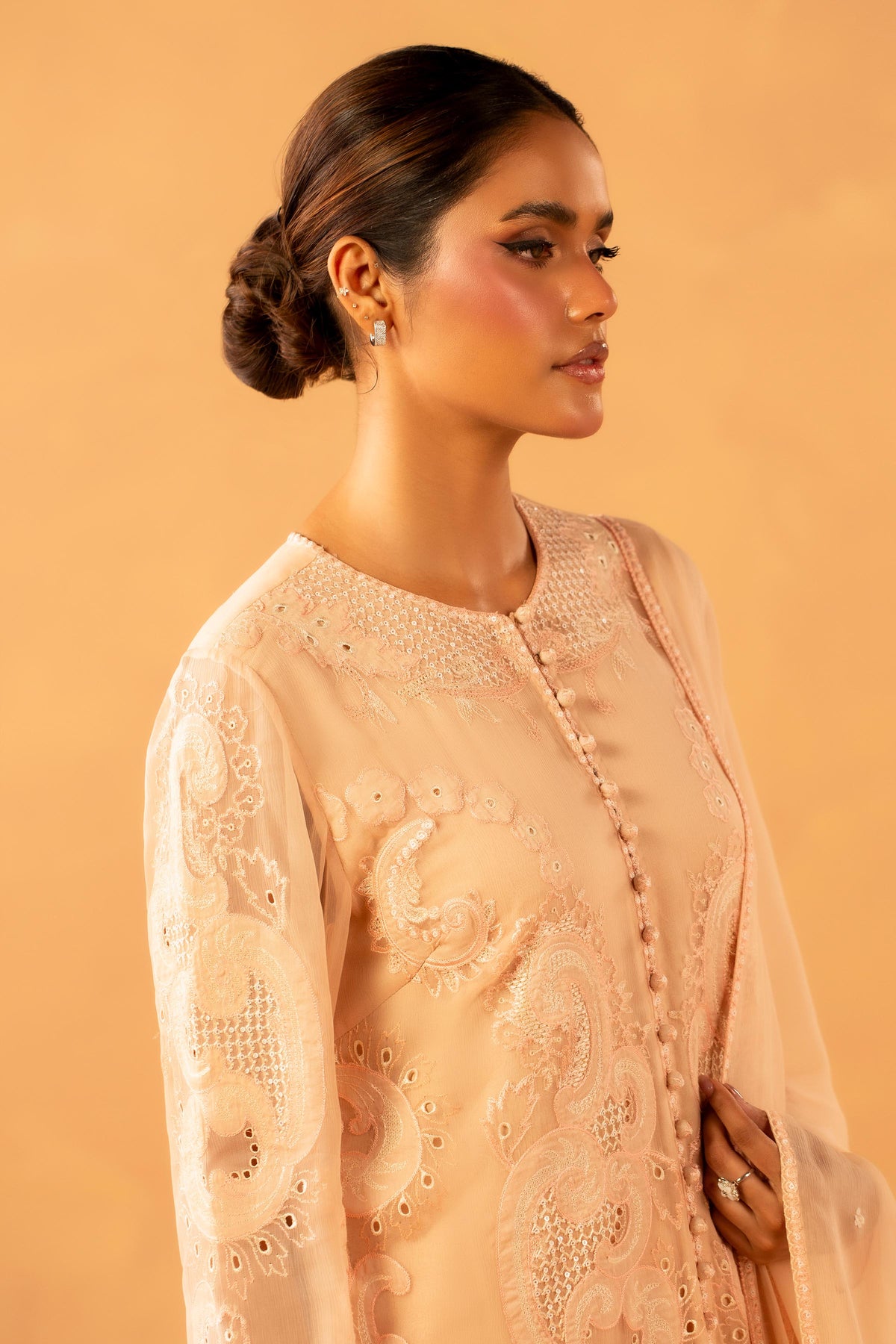 BEMBERG CHIFFON | EMBROIDERED