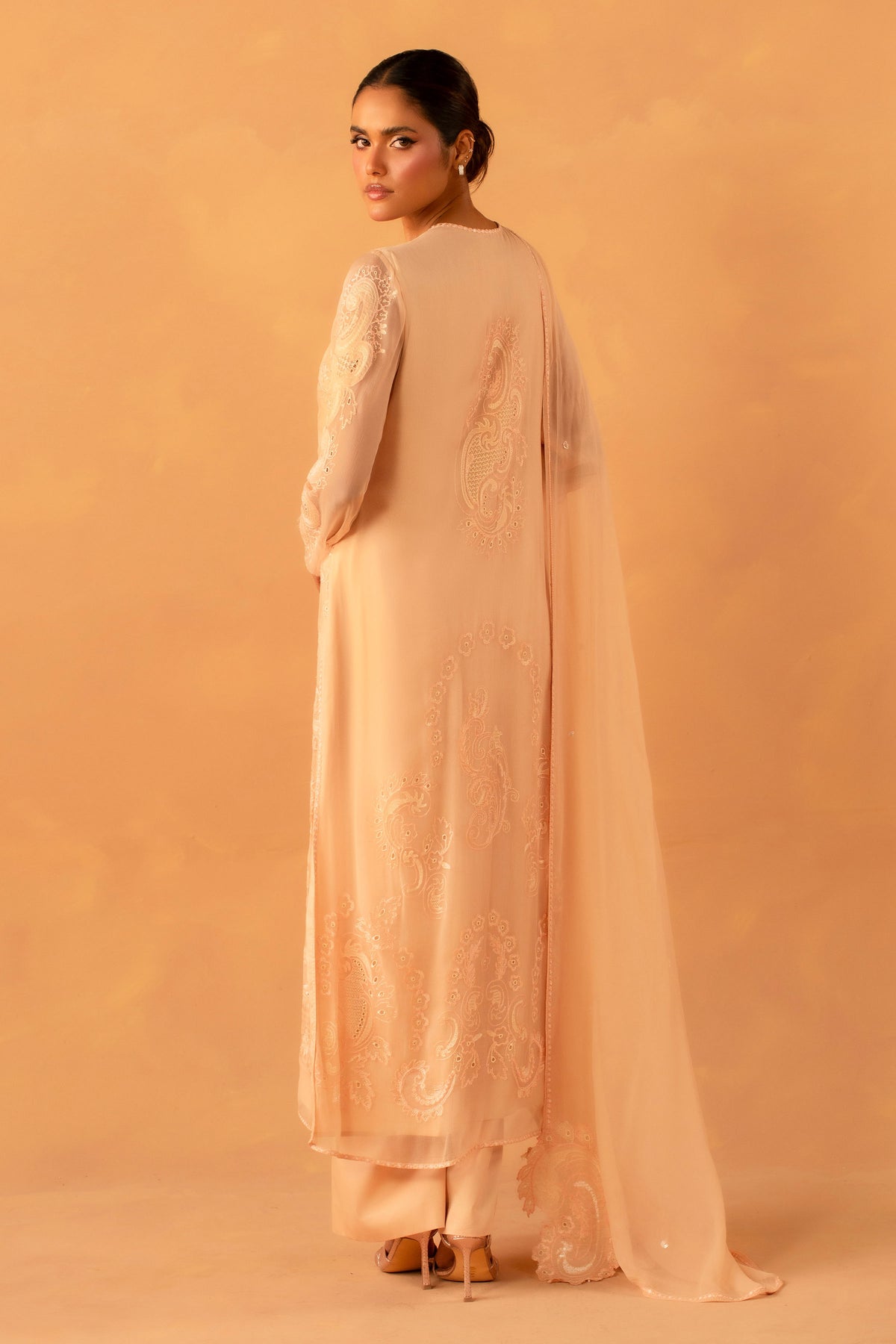 BEMBERG CHIFFON | EMBROIDERED