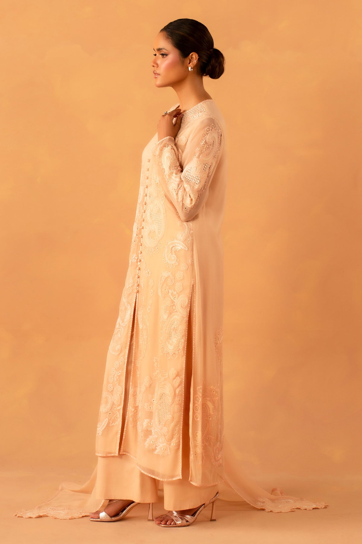 BEMBERG CHIFFON | EMBROIDERED