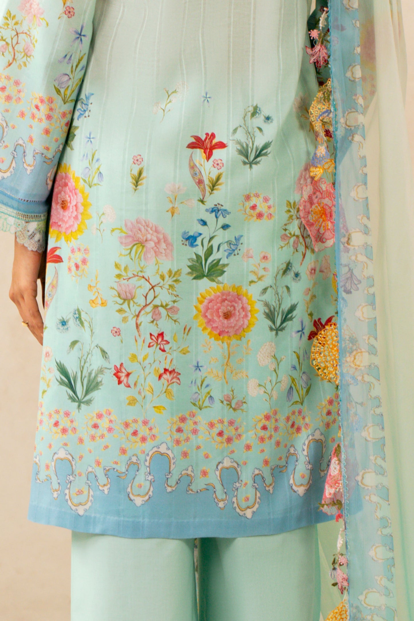 STRIPE LAWN | EMBROIDERED