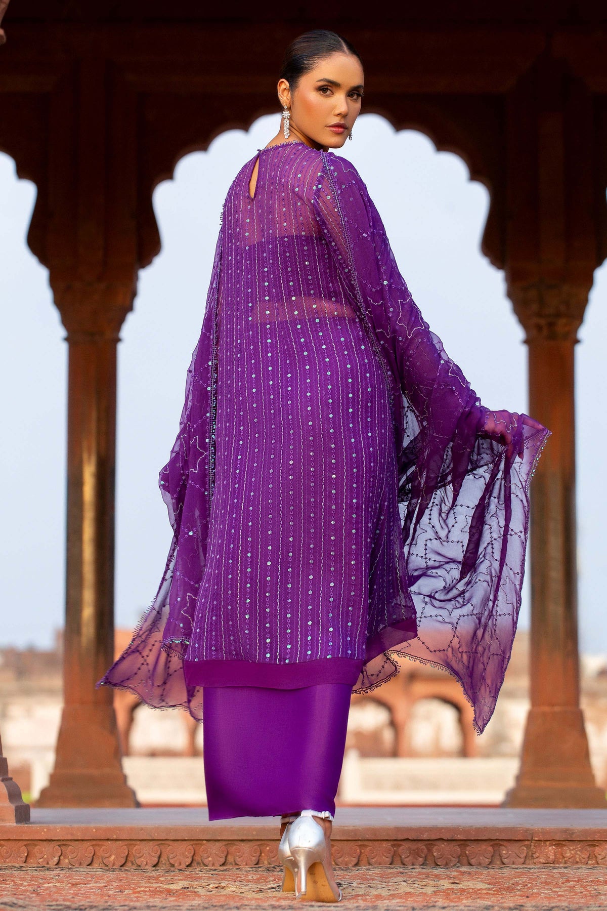 BEMBERG CHIFFON | EMBROIDERED
