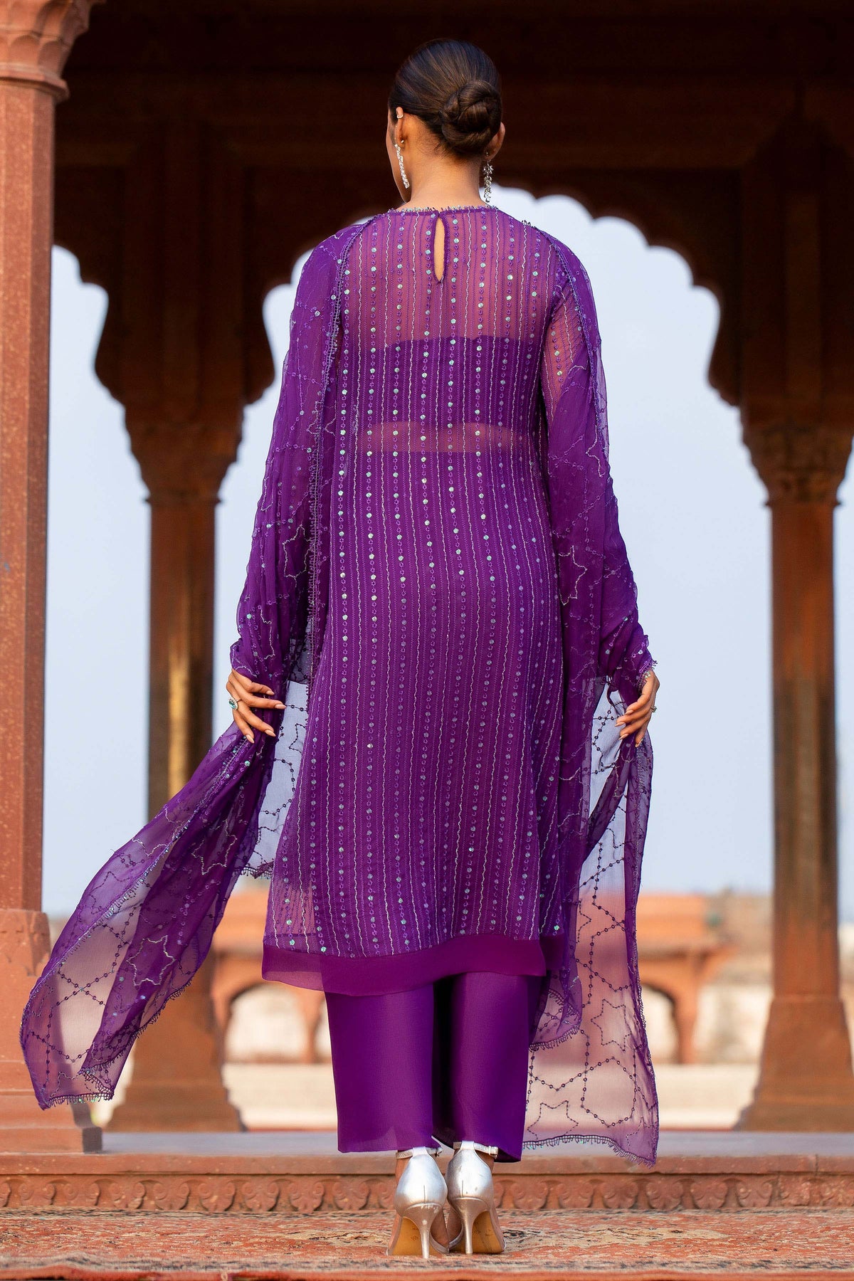 BEMBERG CHIFFON | EMBROIDERED