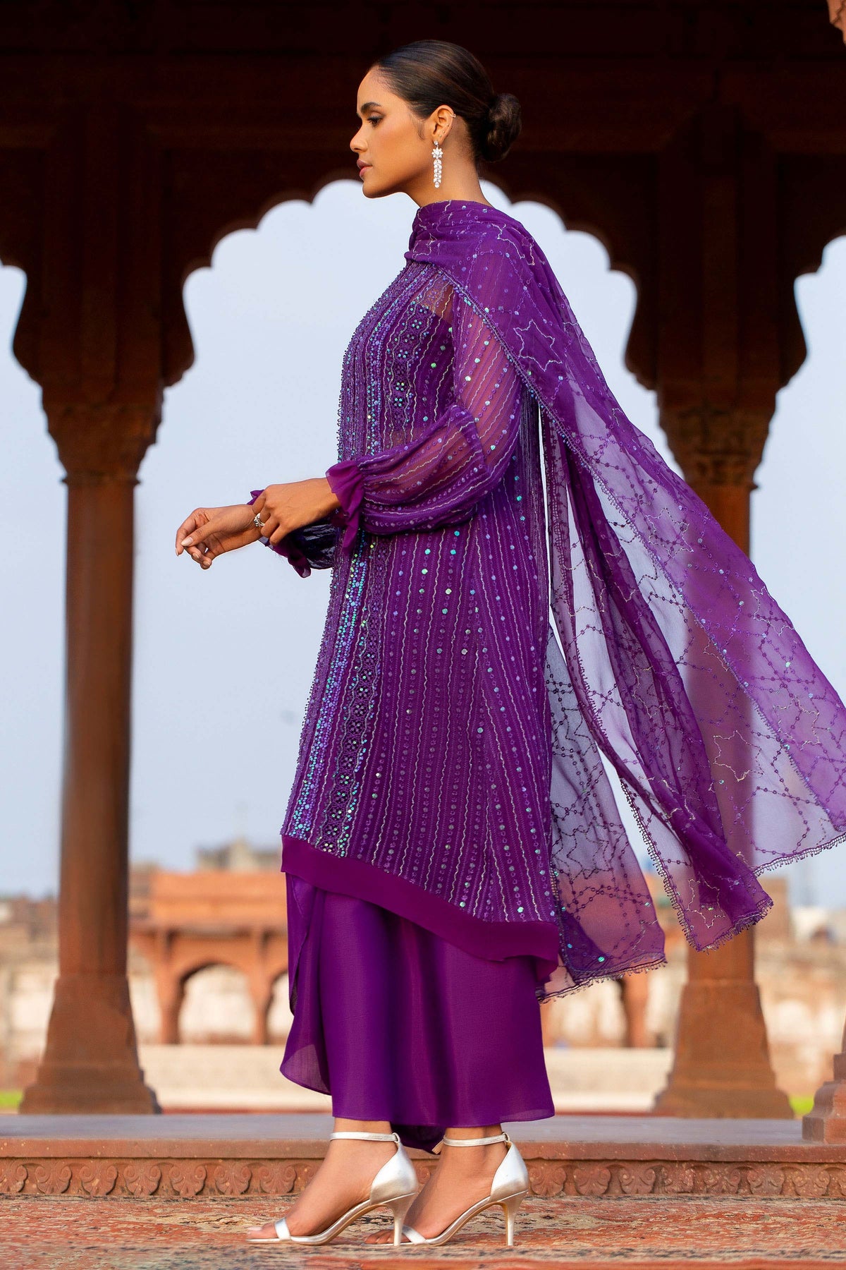 BEMBERG CHIFFON | EMBROIDERED