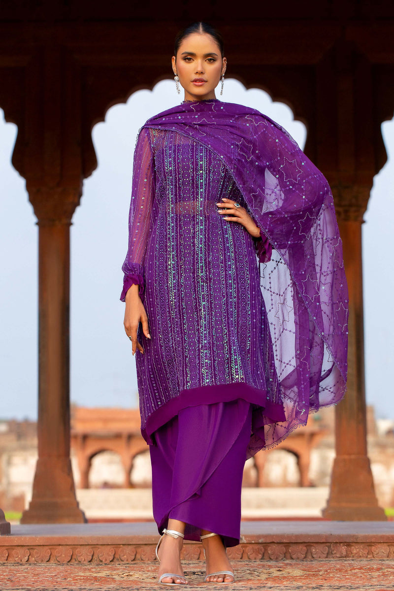 BEMBERG CHIFFON | EMBROIDERED