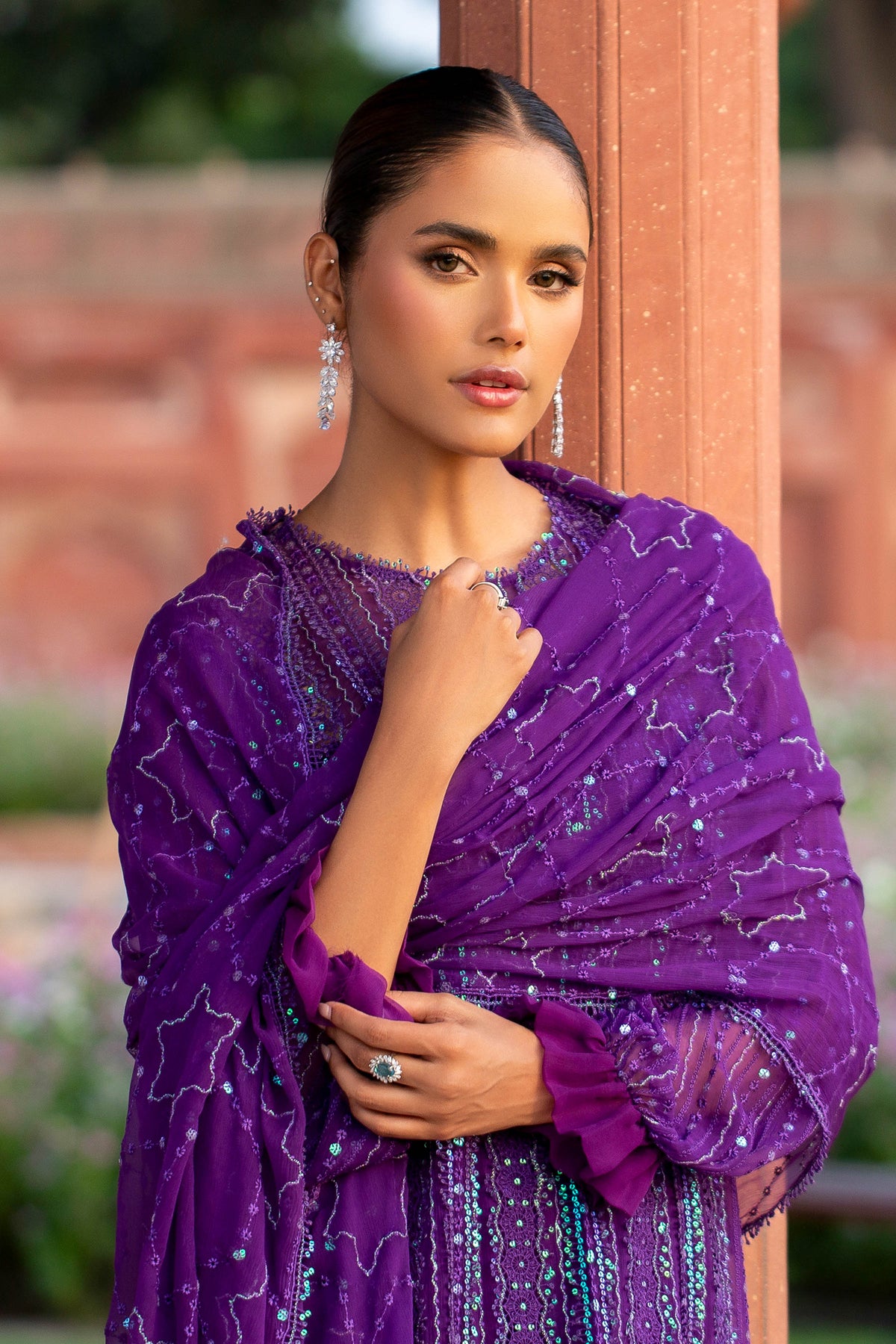 BEMBERG CHIFFON | EMBROIDERED