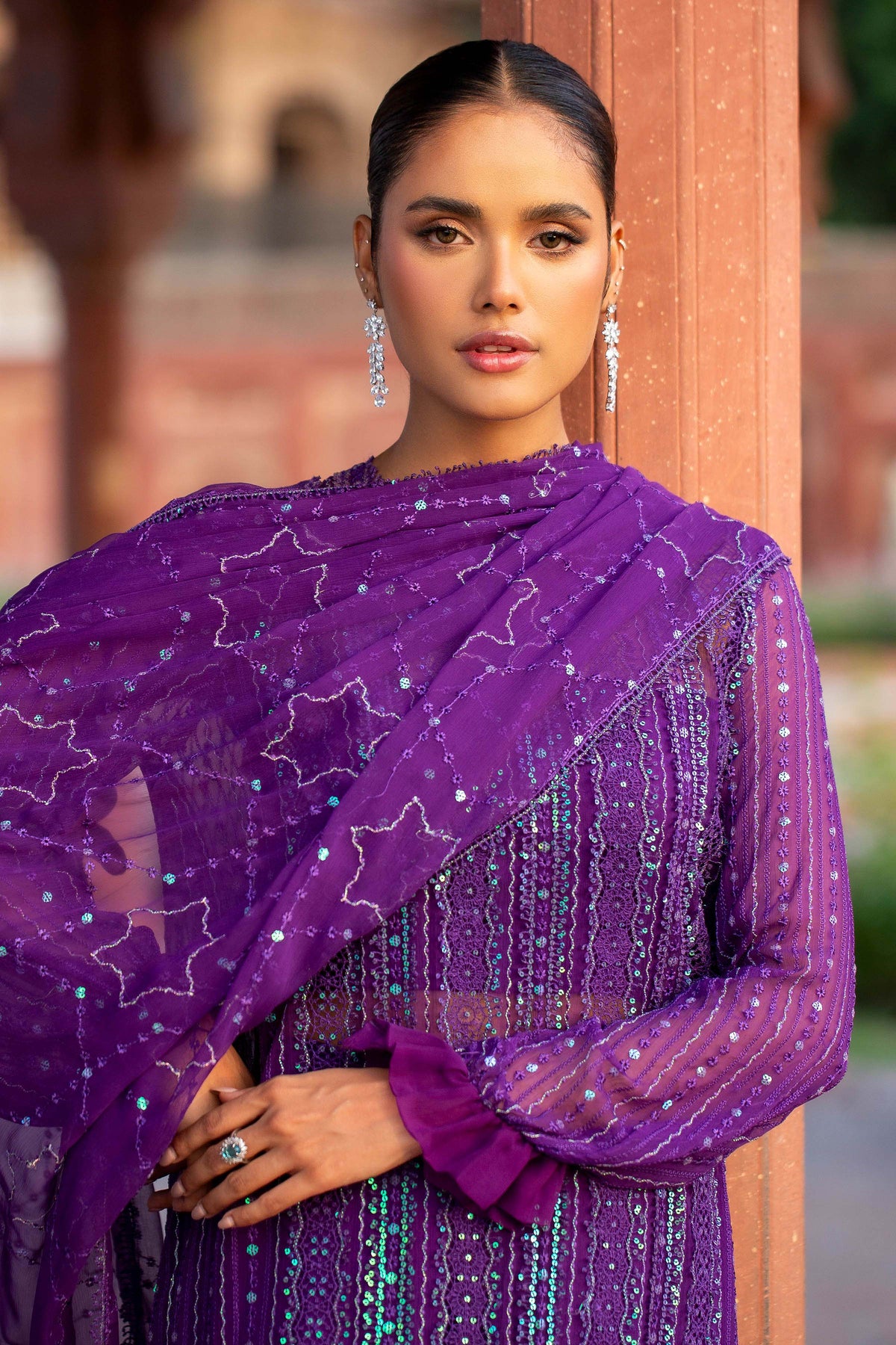 BEMBERG CHIFFON | EMBROIDERED