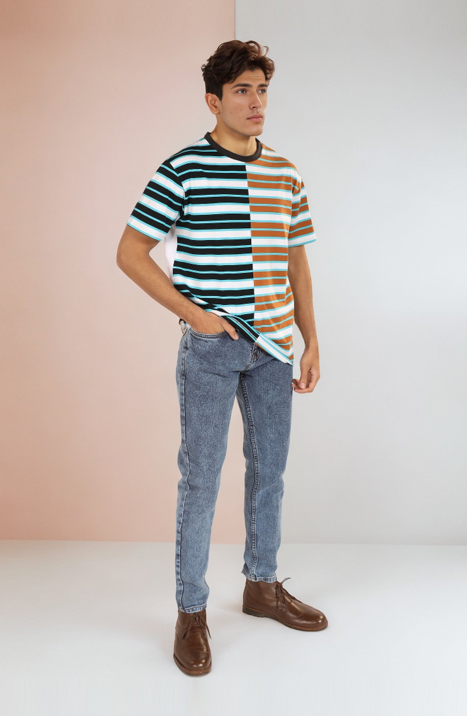 Yarn Dyed Stripes Tee - MKT705124 - Shop Now at Leisure Club
