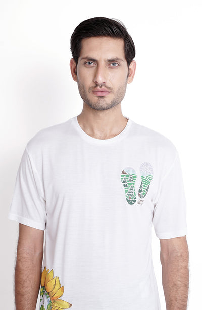 Nature Print Tee In White - MKT717123 - Shop Now at Leisure Club