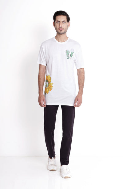 Nature Print Tee In White - MKT717123 - Shop Now at Leisure Club