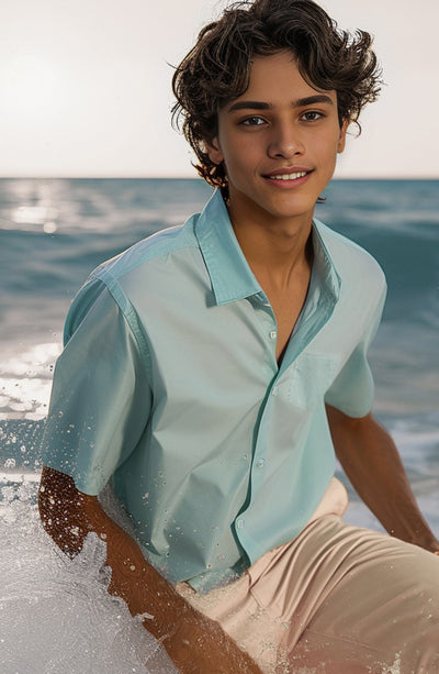 Half Sleeve Shirt In Oxford - MWF703A124 - Shop Now at Leisure Club