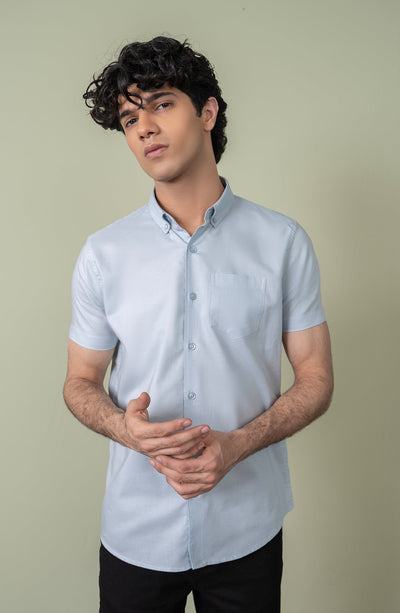 Half Sleeve Shirt In Oxford - MWF703C124 - Shop Now at Leisure Club