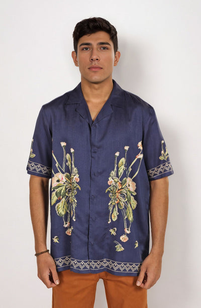 Printed Rever Collar Shirt - MWF712124 - Shop Now at Leisure Club