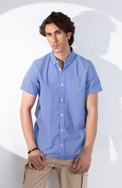 Gigham Half Sleeve Shirt - MWF904324 - Shop Now at Leisure Club