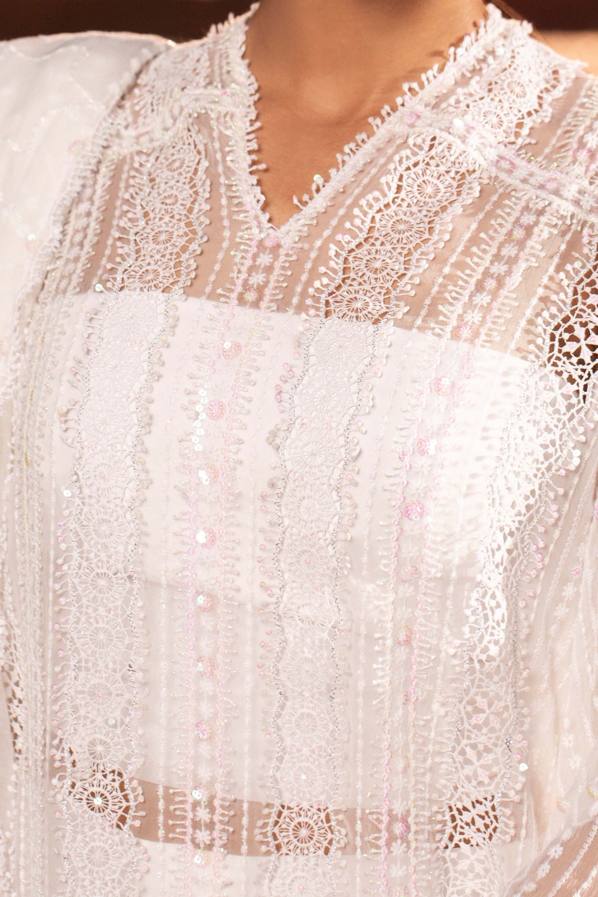 BEMBERG CHIFFON | EMBROIDERED