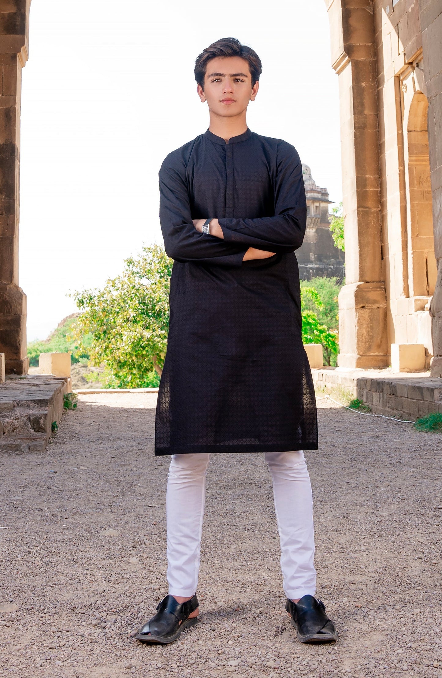 Boys Lawn Shiffili Kurta - SBK914324 - Shop Now at Leisure Club