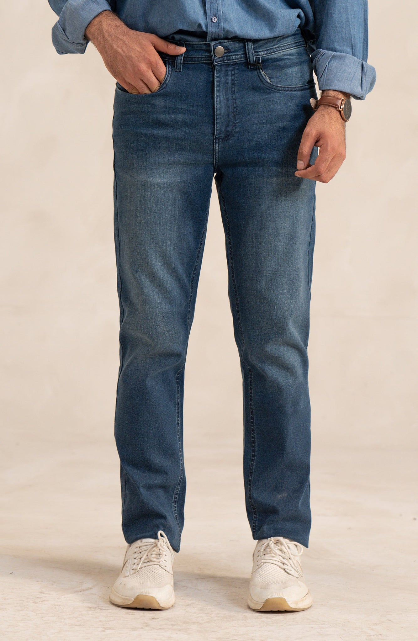 Men's Regular Fit Jeans-SDJ709125