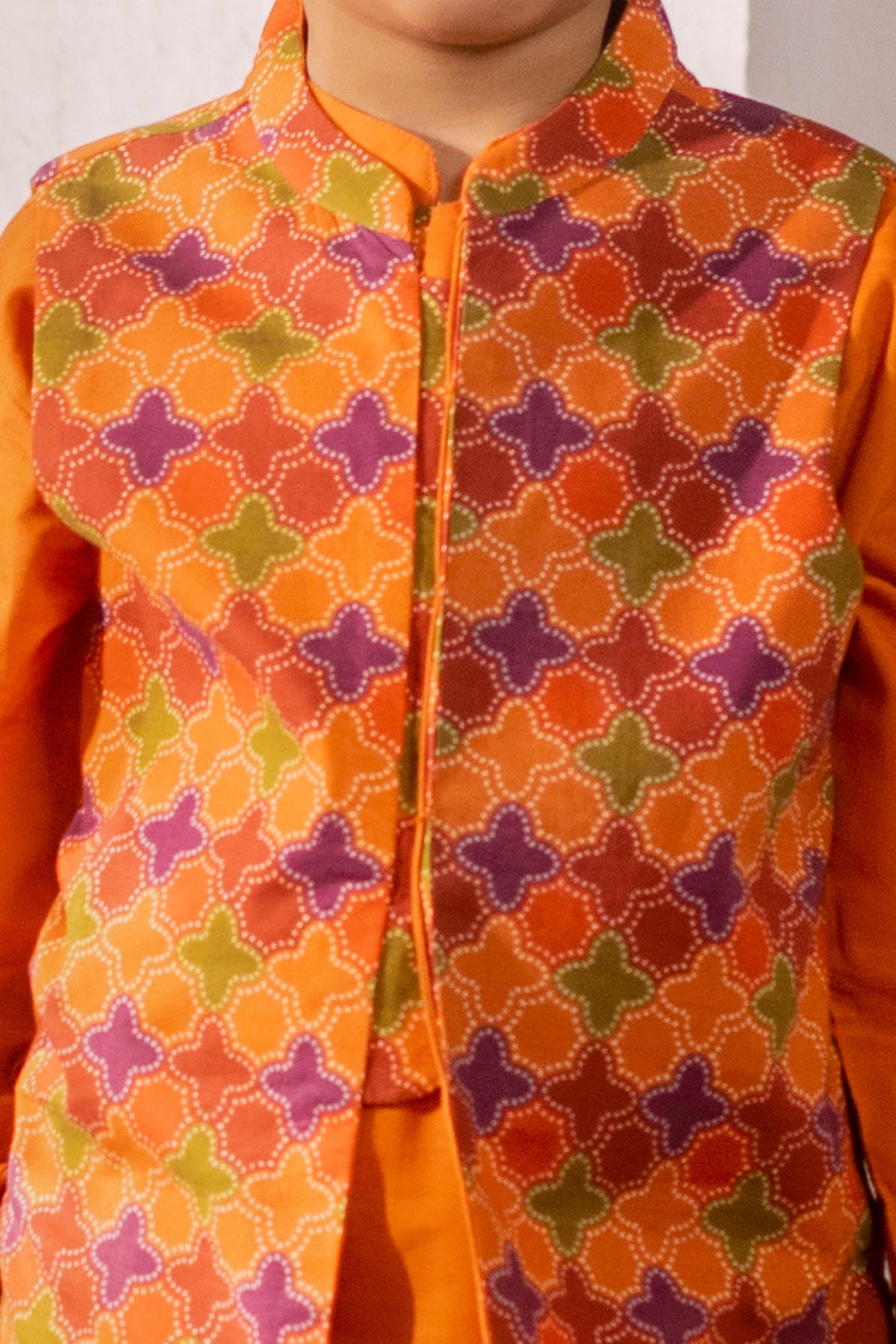 Printed Waistcoat 3 Piece Suit - SIS812225