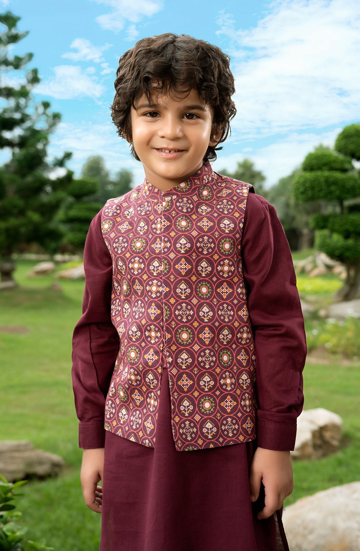 Printed Waist Coat 3pieceInfant - SIS607424 - Shop Now at Leisure Club