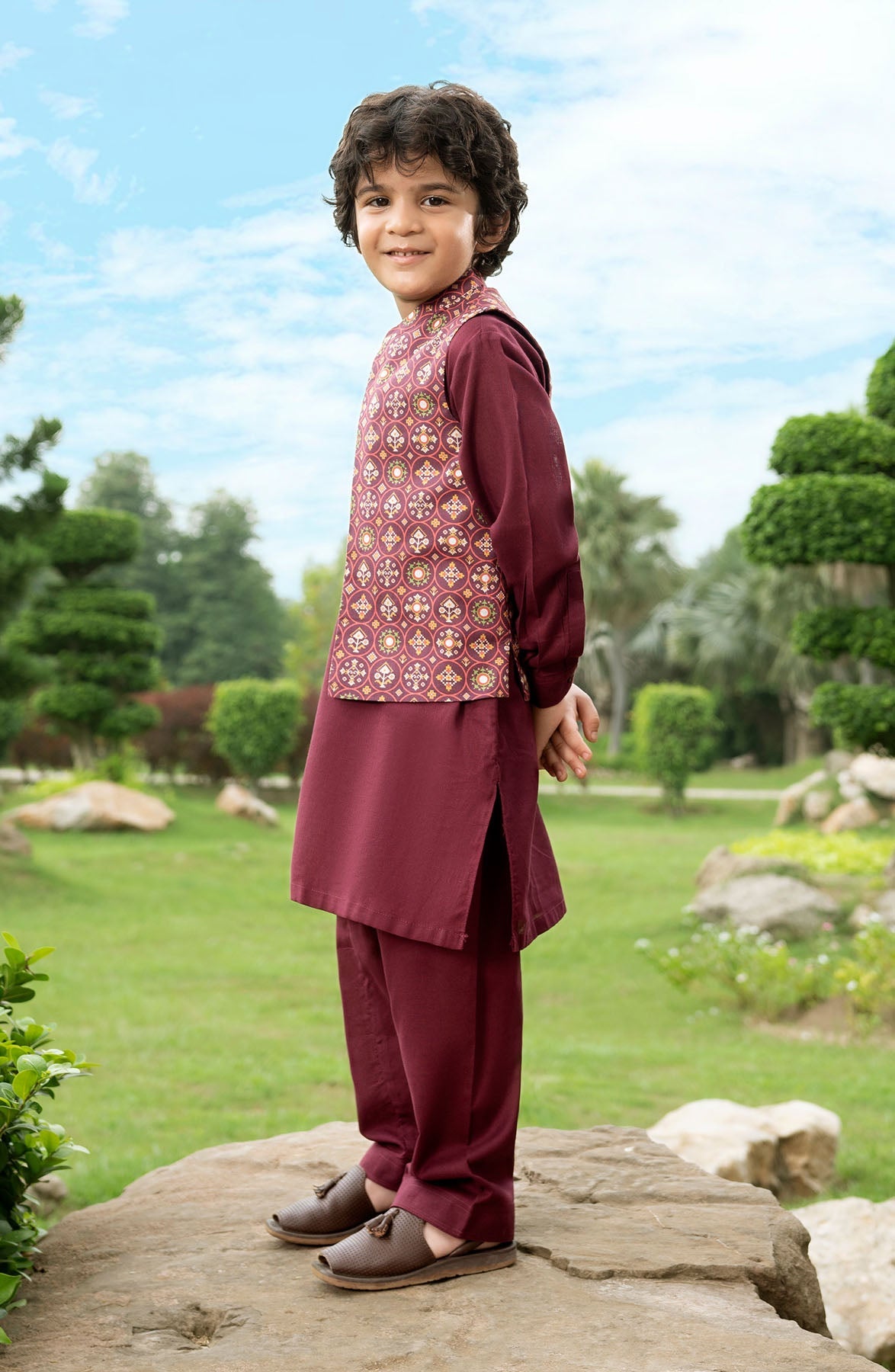 Printed Waist Coat 3pieceInfant - SIS607424 - Shop Now at Leisure Club