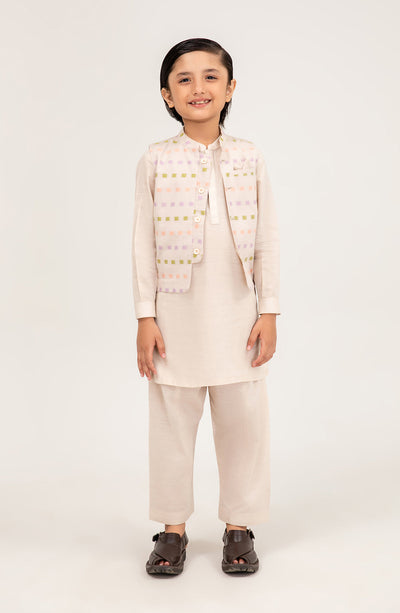 Boys Printed Waistcoat 3 Piece Suit