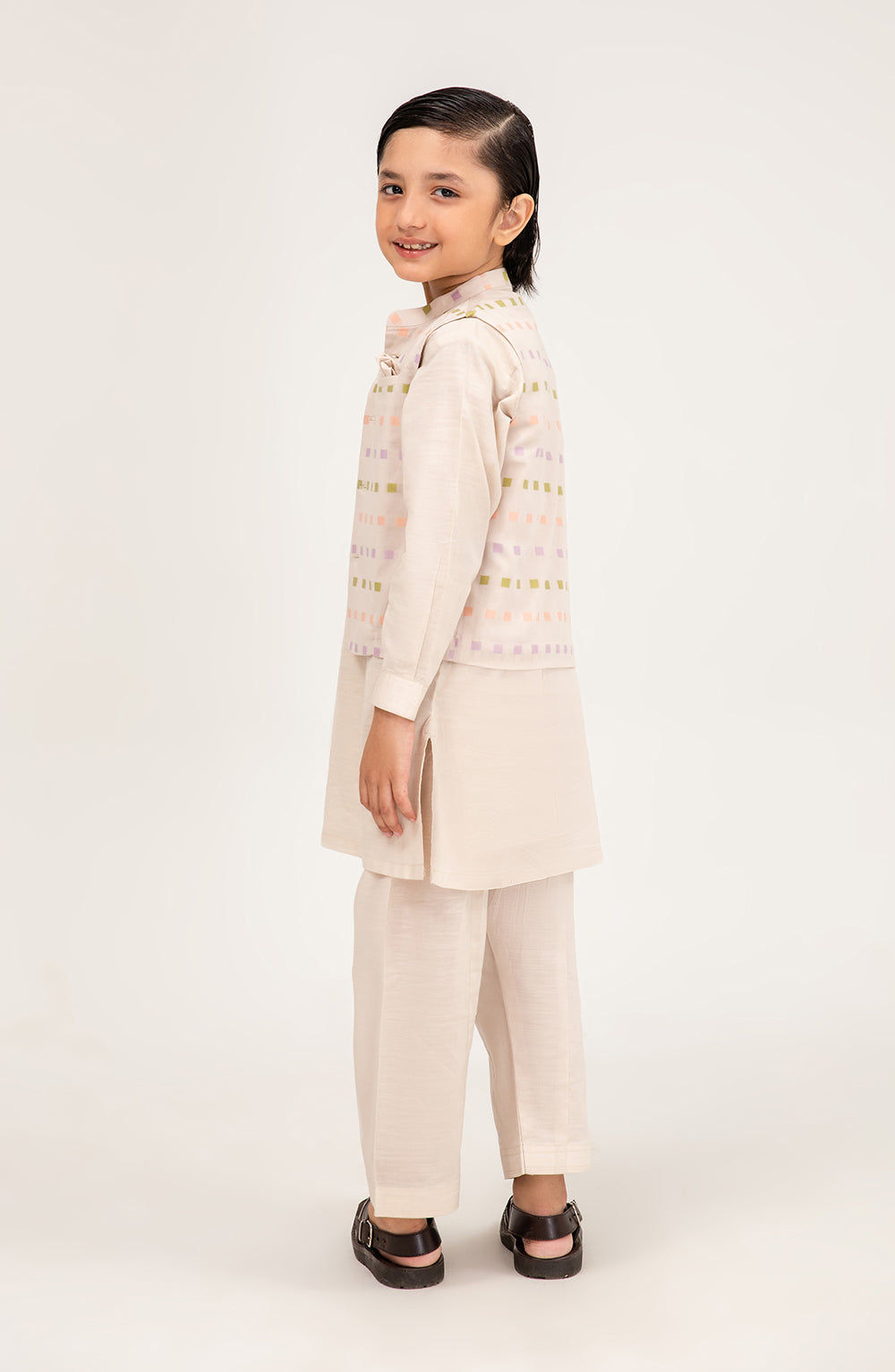 Boys Printed Waistcoat 3 Piece Suit