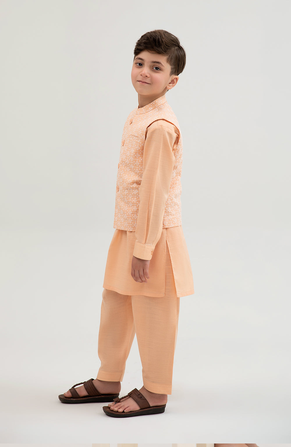 Boys Embroidered Waistcoat 3 Piece Suit