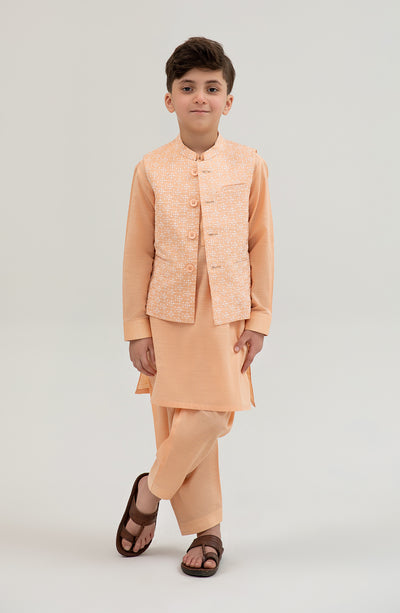 Boys Embroidered Waistcoat 3 Piece Suit