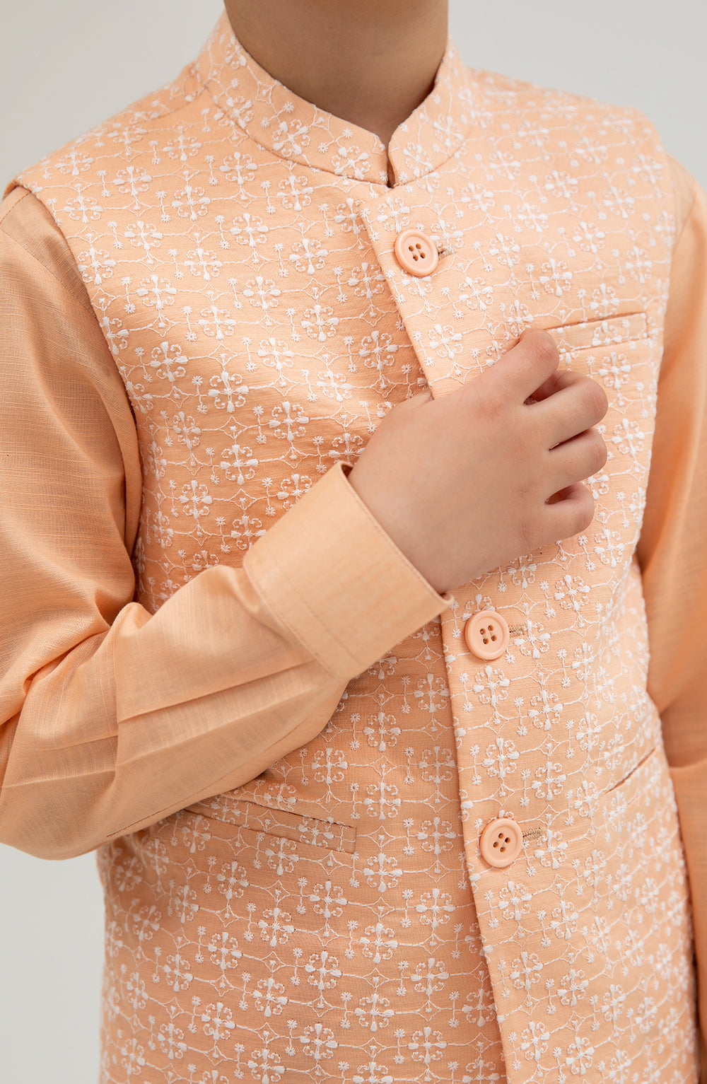 Boys Embroidered Waistcoat 3 Piece Suit