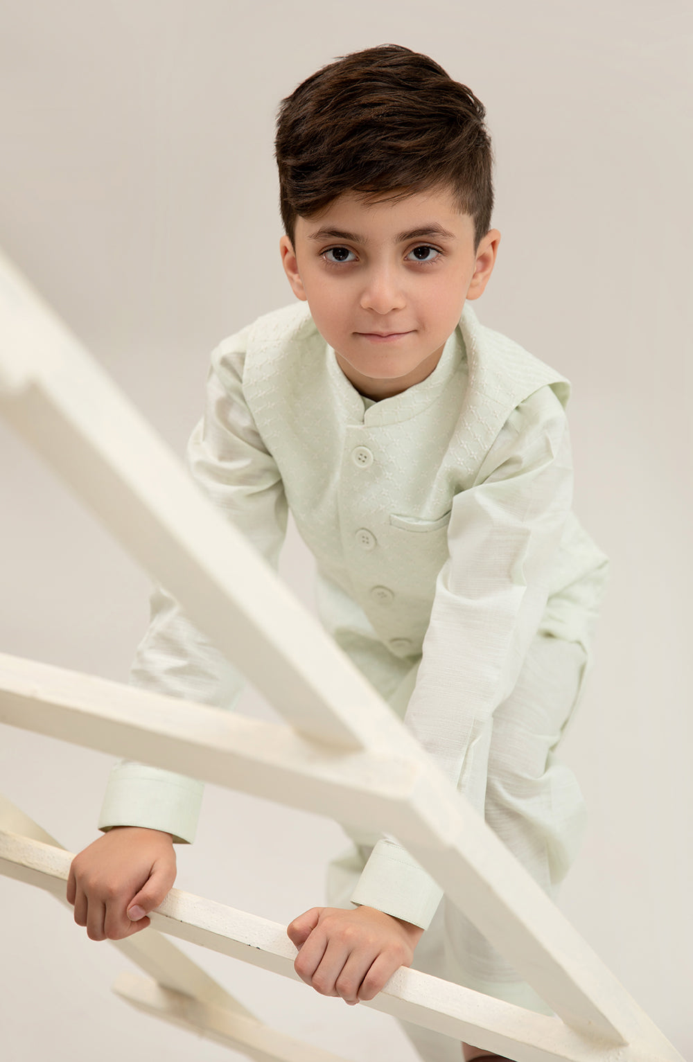 Boys Embroidered Waistcoat 3 Piece Suit
