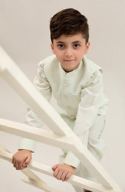 Boys Embroidered Waistcoat 3 Piece Suit