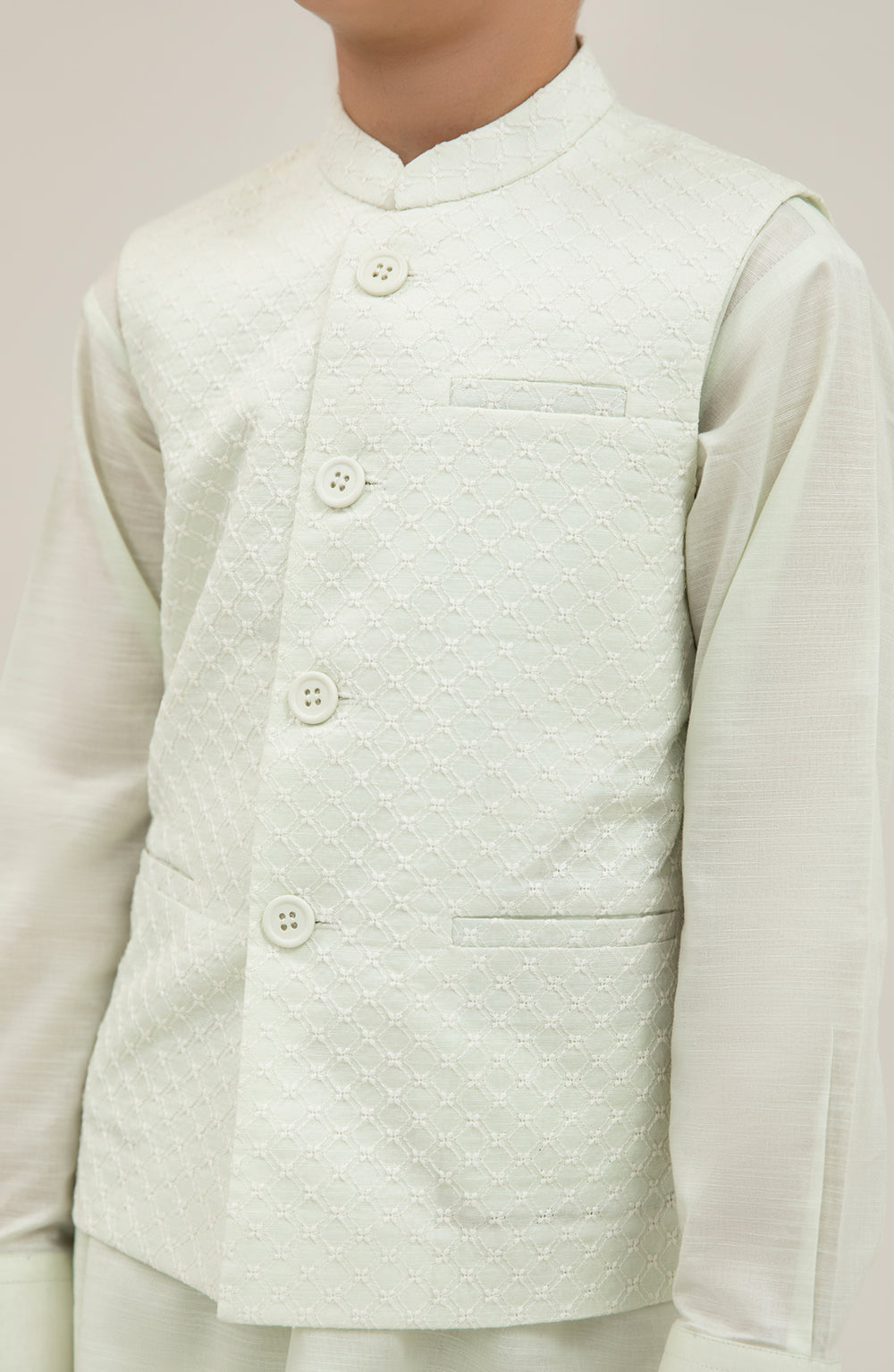 Boys Embroidered Waistcoat 3 Piece Suit