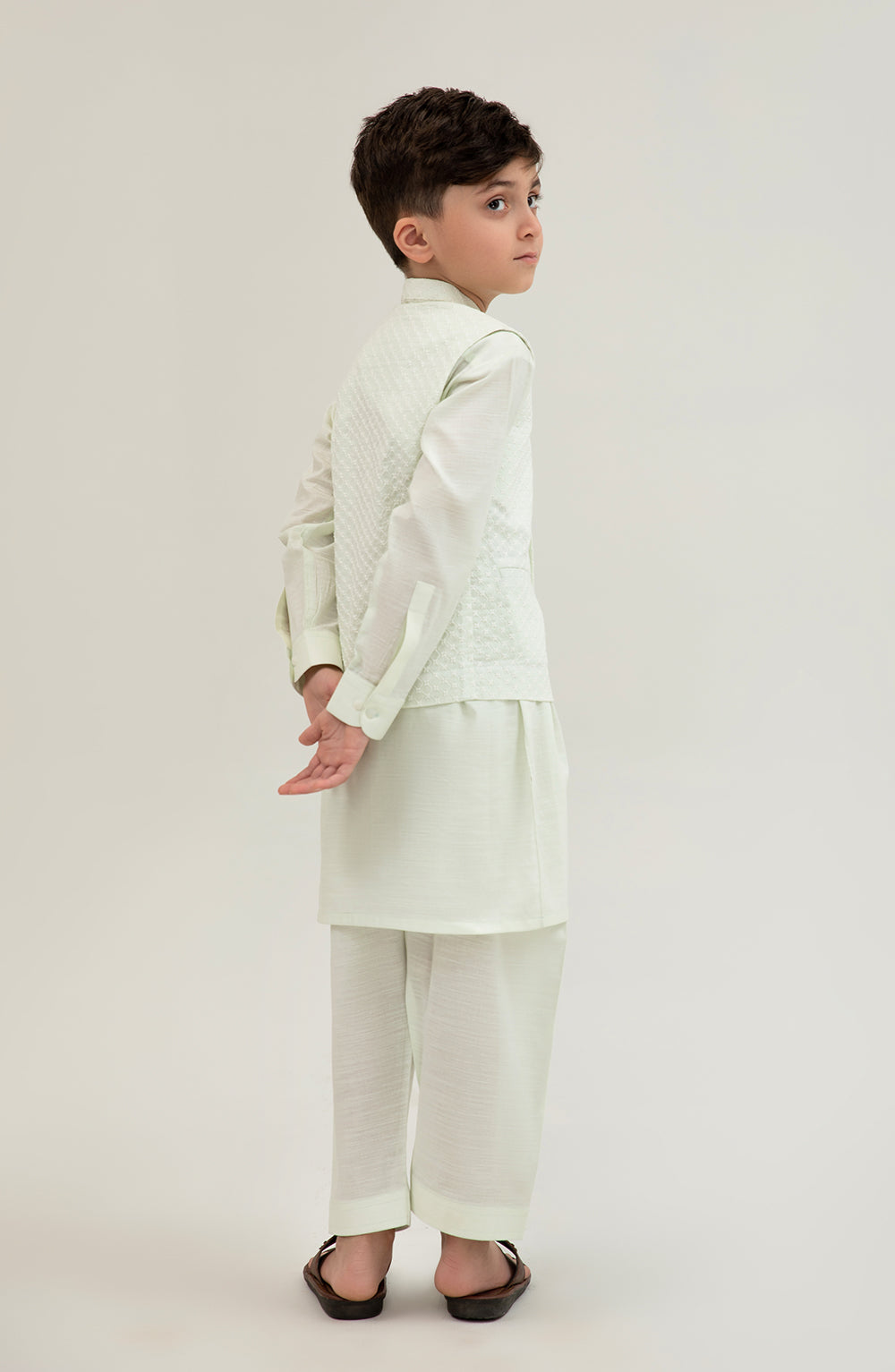 Boys Embroidered Waistcoat 3 Piece Suit