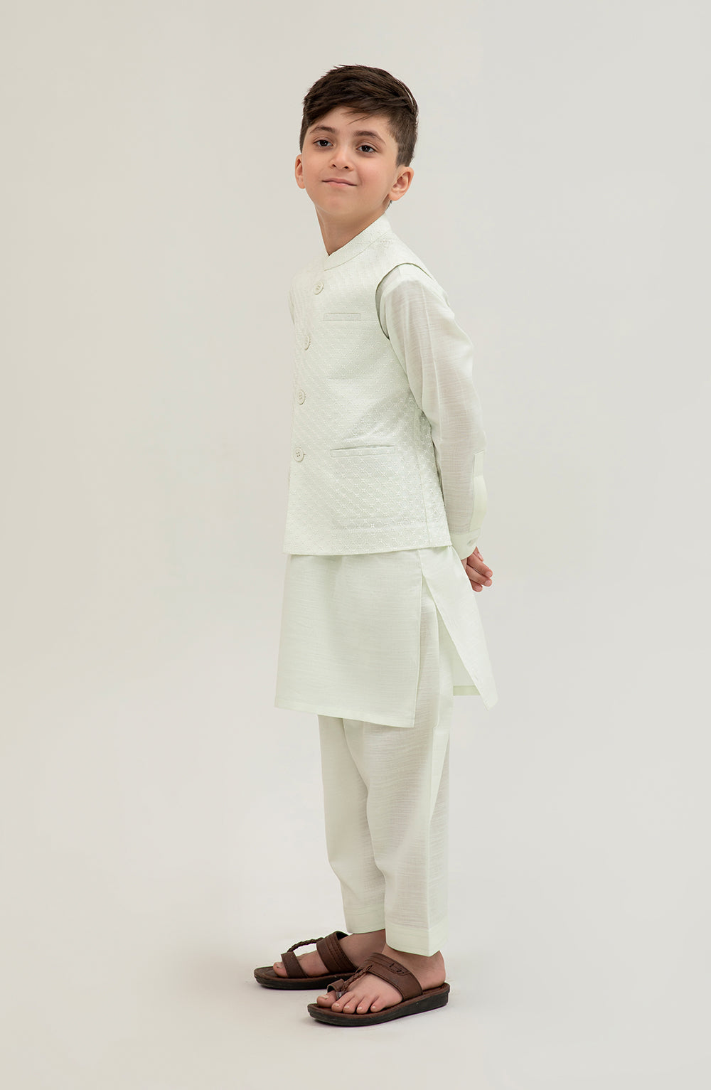Boys Embroidered Waistcoat 3 Piece Suit