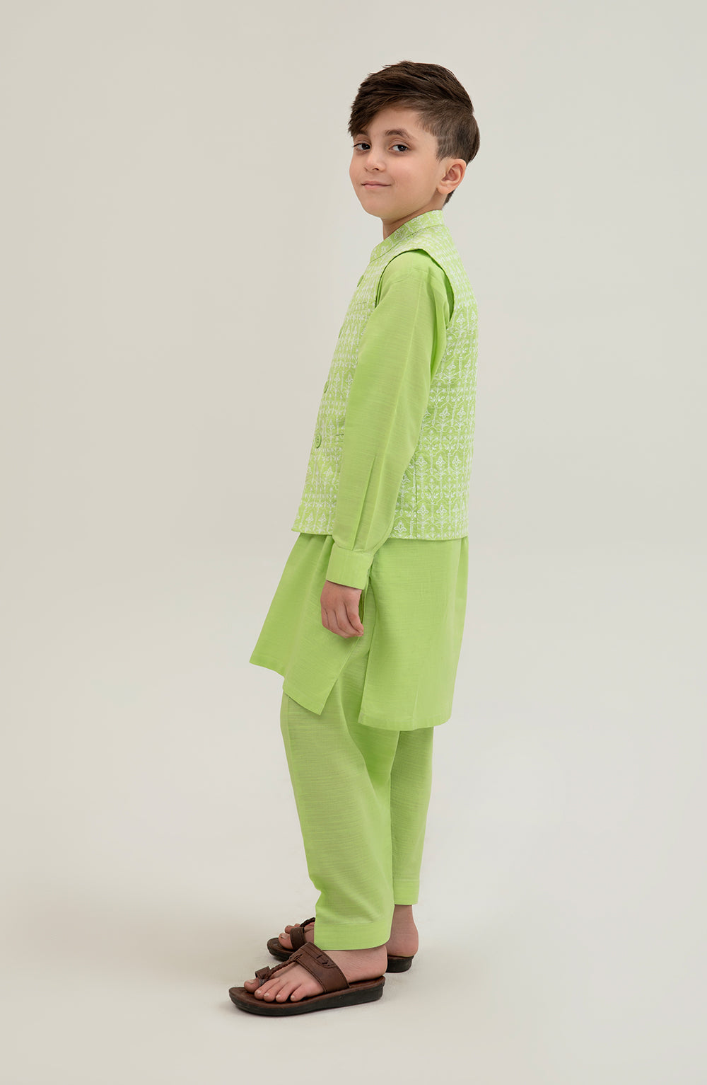 Boys Printed Waistcoat 3 Piece Suit