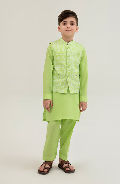 Boys Printed Waistcoat 3 Piece Suit