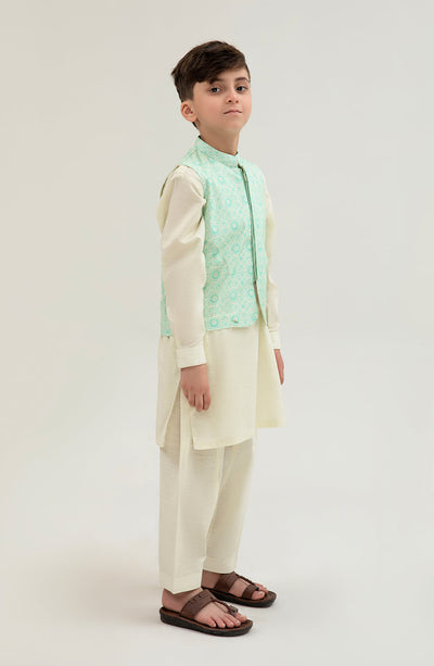 Boys Printed Waistcoat 3 Piece Suit