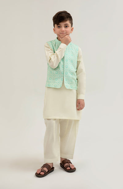 Boys Printed Waistcoat 3 Piece Suit