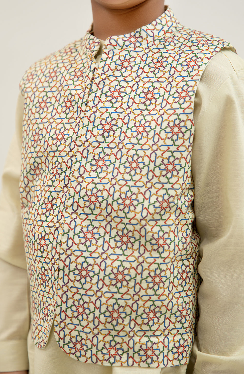 Boys Printed Waistcoat 3 Piece Suit