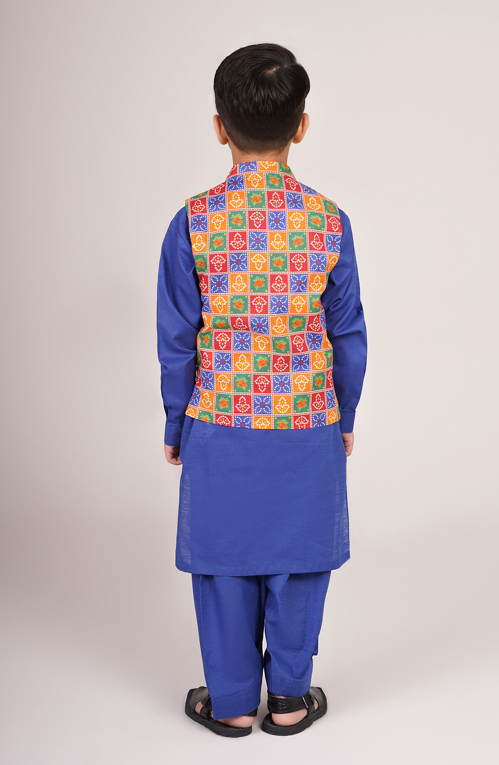 Boys Printed Waistcoat 3 Piece Suit
