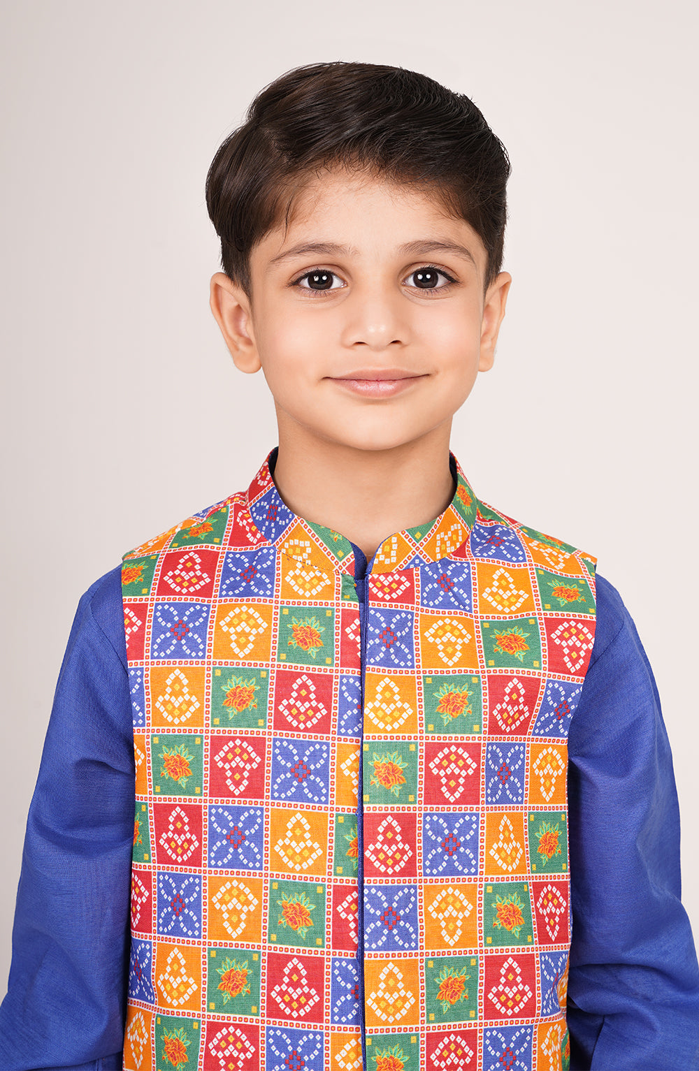 Boys Printed Waistcoat 3 Piece Suit