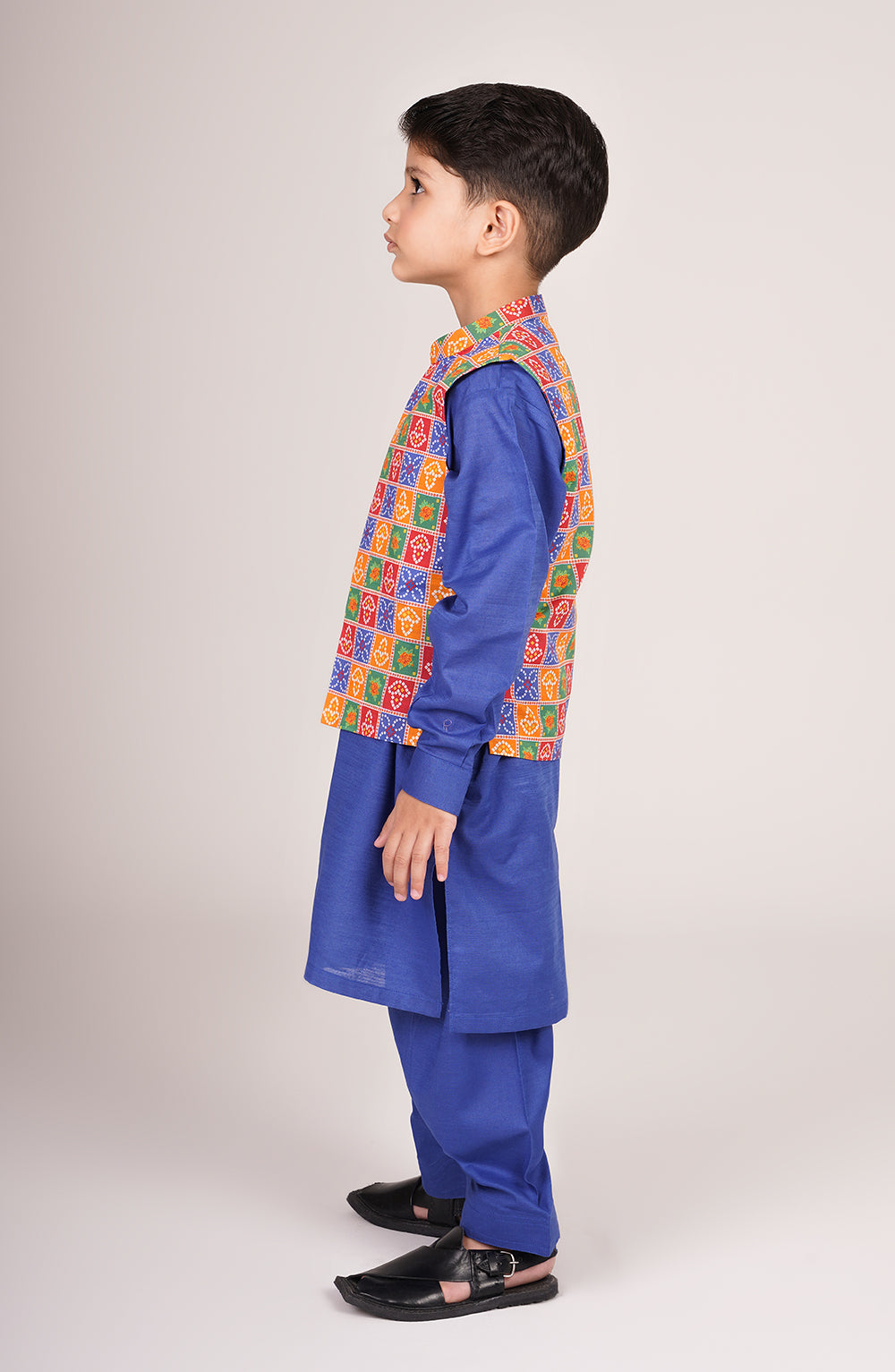 Boys Printed Waistcoat 3 Piece Suit