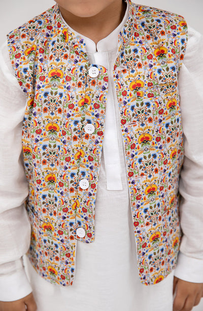 Boys Printed Waistcoat 3piece Suit - SIS720125 - Shop Now at Leisure Club