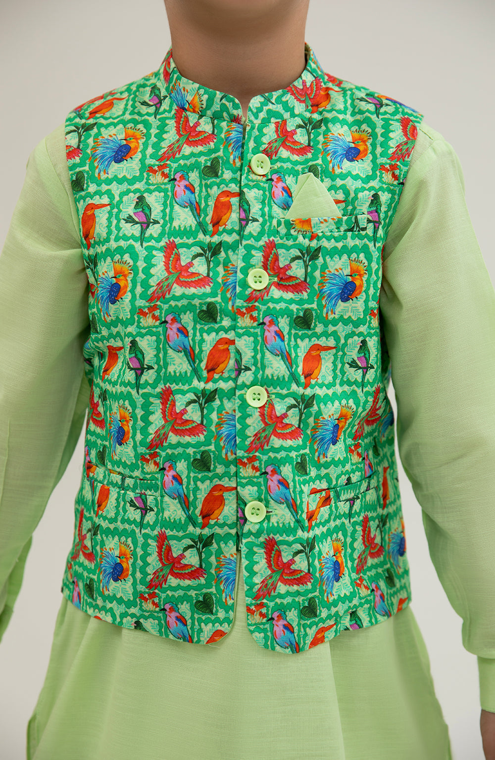 Boys Printed Waistcoat 3 Piece Suit