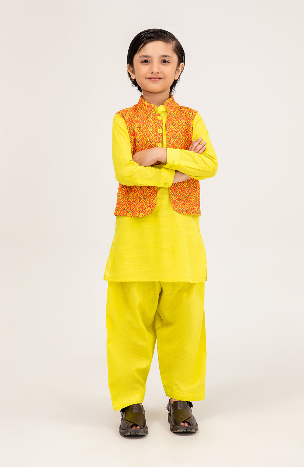 Baby Boys Printed Waistcoat 3 Piece - SIS723125