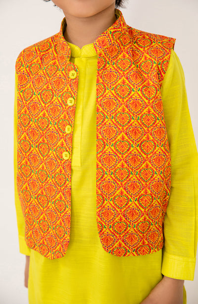 Boys Printed Waistcoat 3piece Suit - SIS723125 - Shop Now at Leisure Club