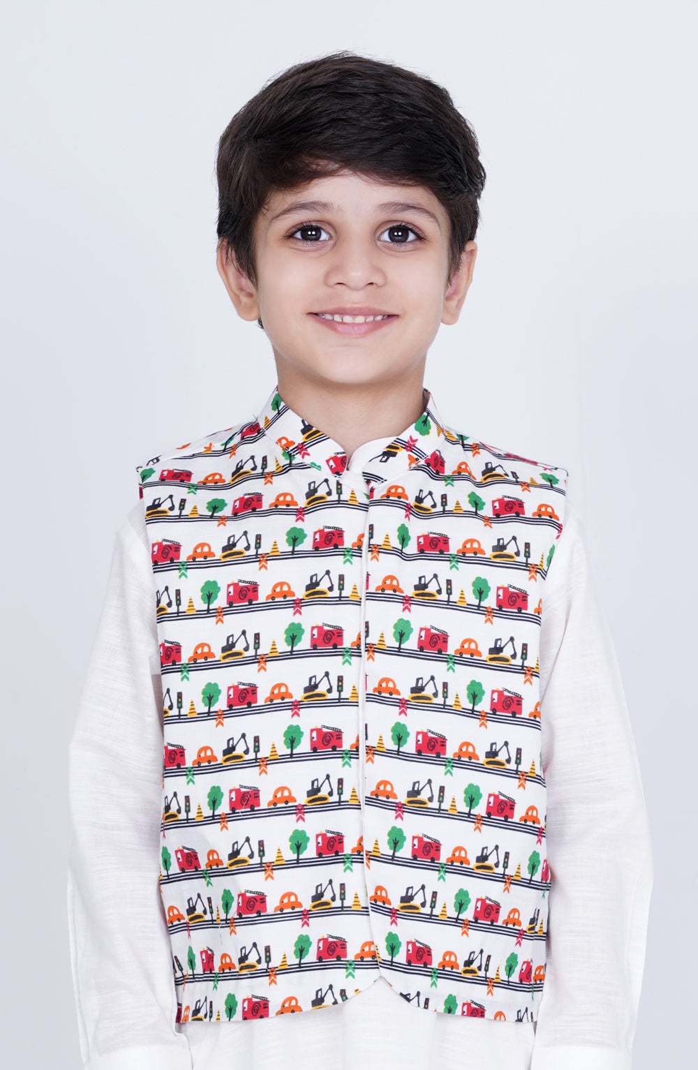 Boys Printed Waistcoat 3 Piece Suit