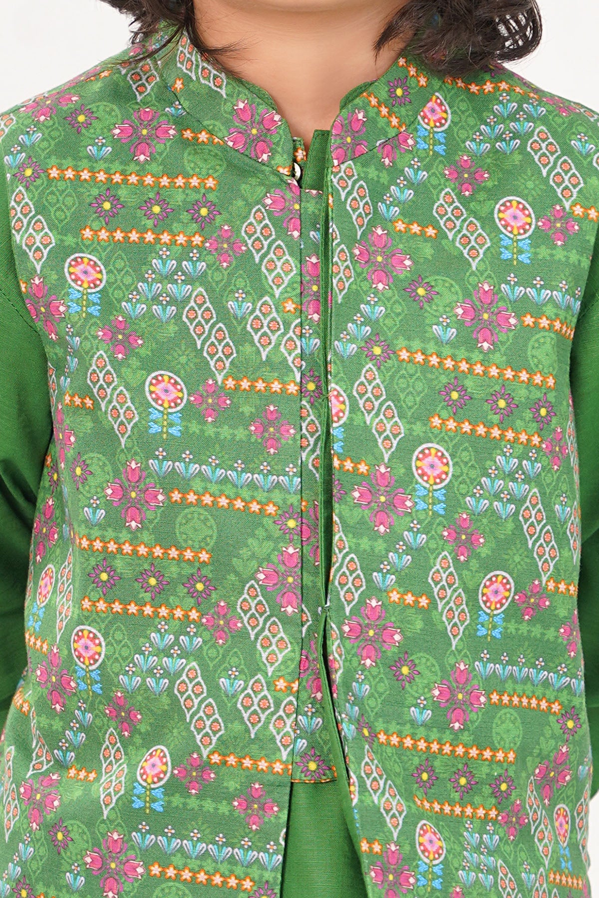 Printed Waistcoat 3 Piece Suit - SIS800225