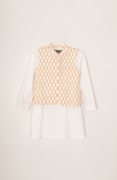 Boys Printed Waistcoat with 3 Piece Suit
