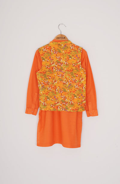 Boys Printed Waistcoat 3 Piece Suit