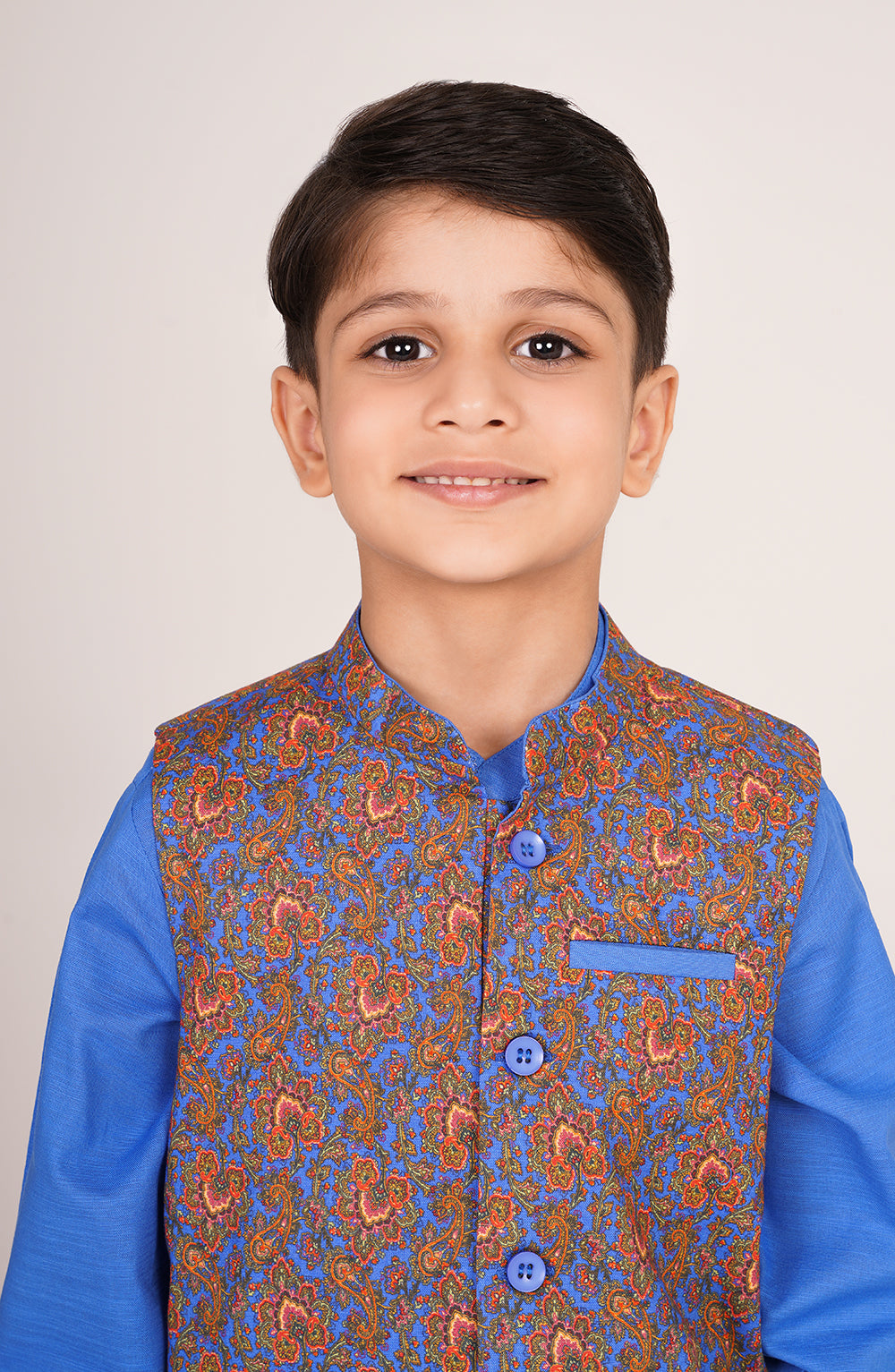 Boys Printed Waistcoat 3 Piece Suit